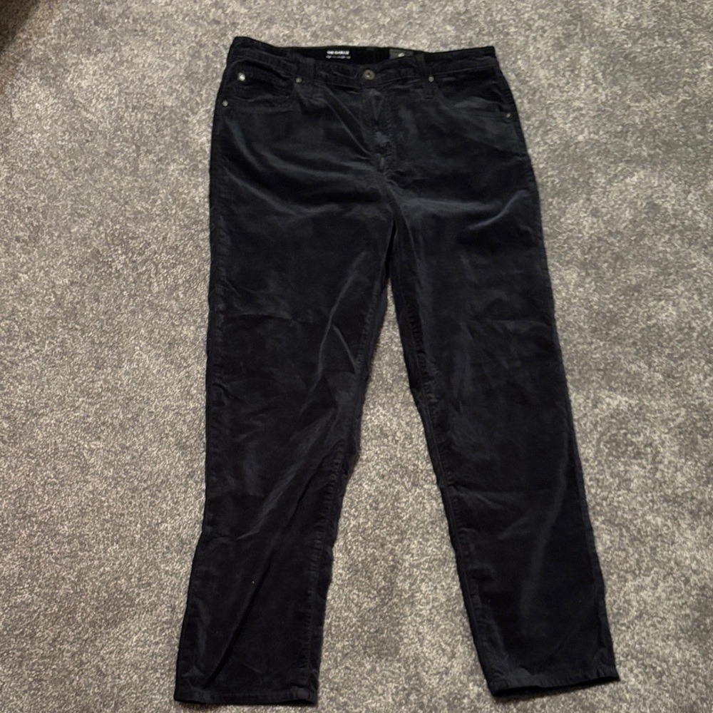 Adriano Goldschmied deep black velvet jeans. 32 High rise Excellent condition.
